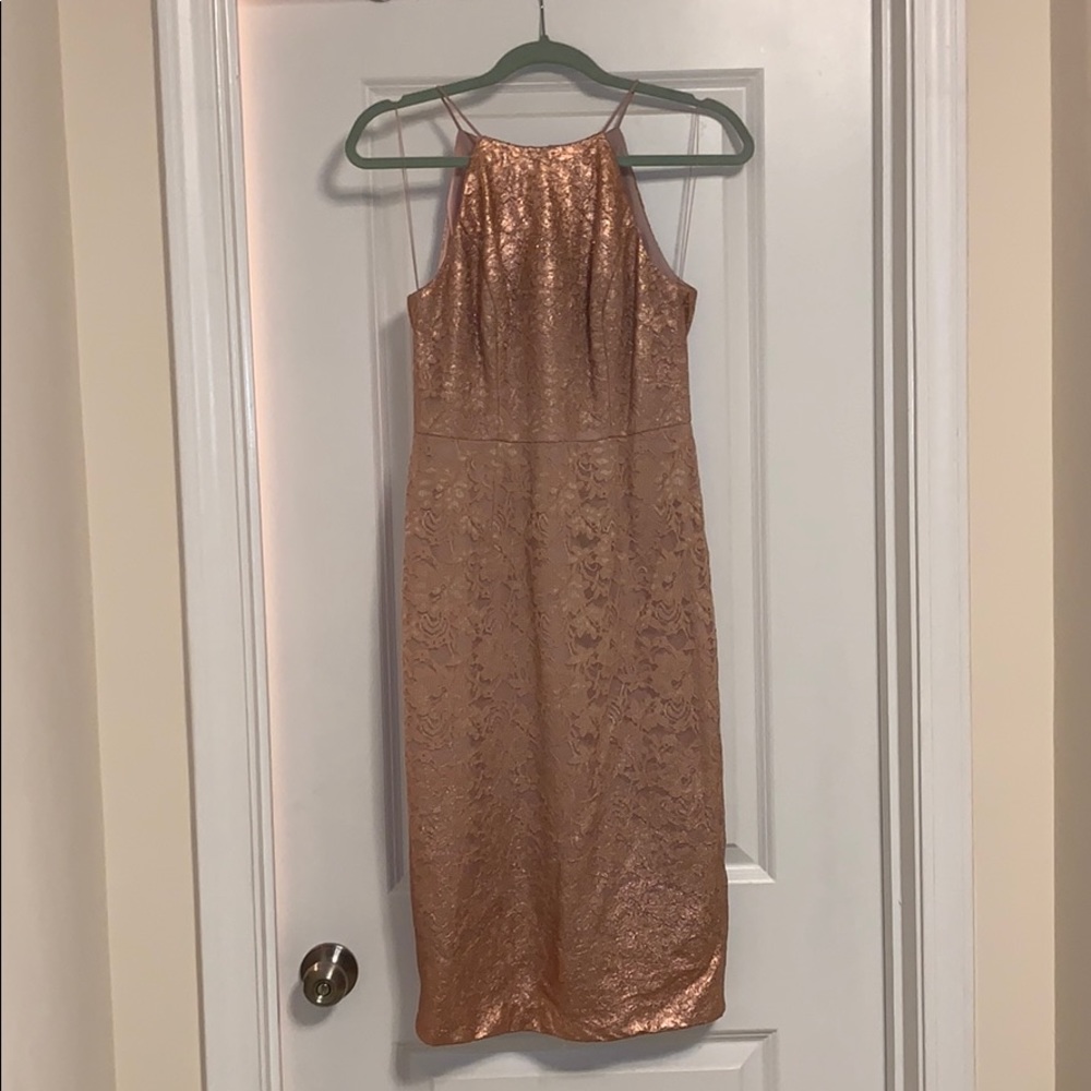 Adrianna Papell Rose Gold Cocktail Dress